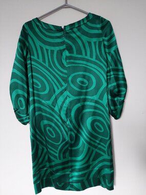 Sandra Angelozzi Women's Size 30/ US XXS Silk Shift Dress Psychedelic Retro Boho